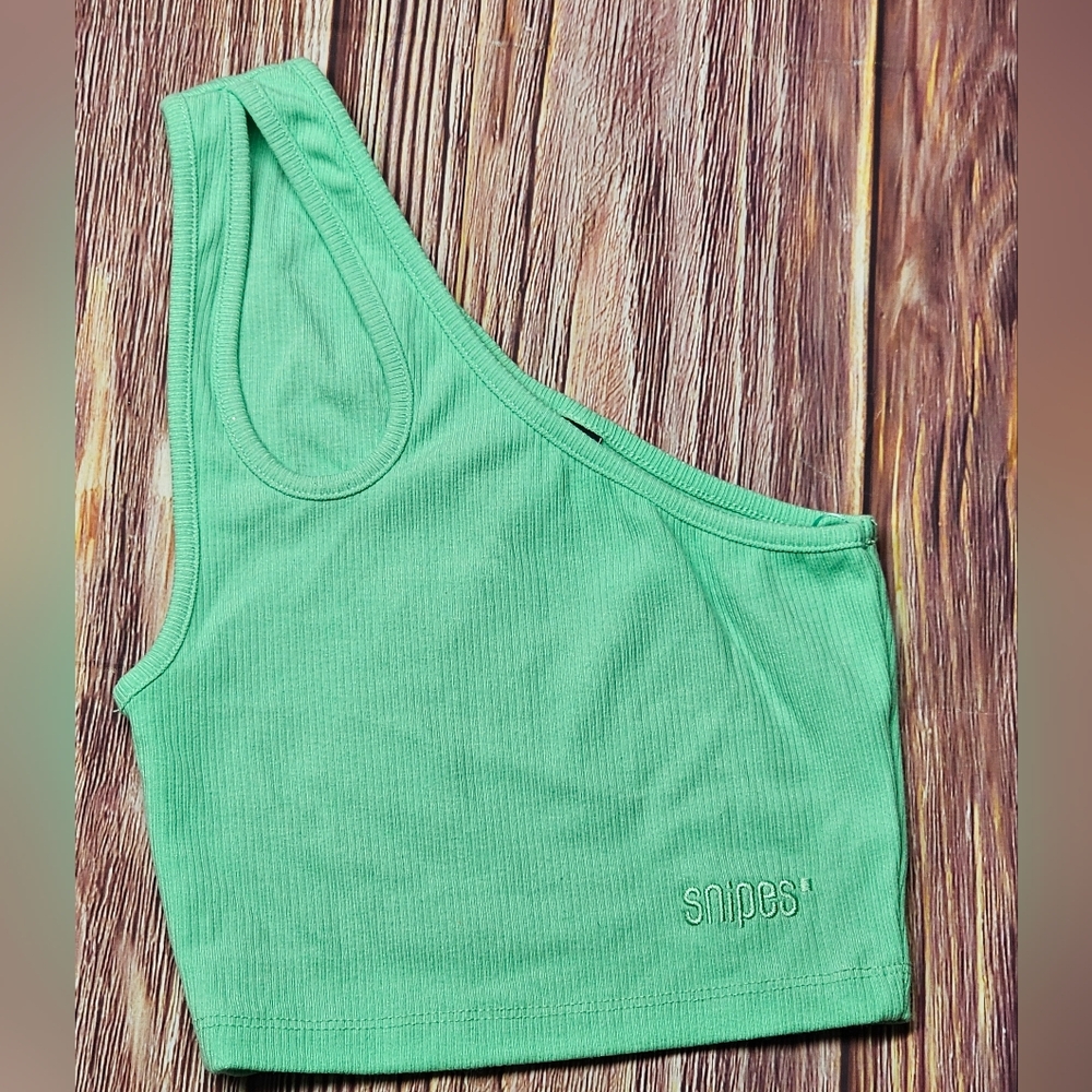 Snipes Green Ribbed Crop Top